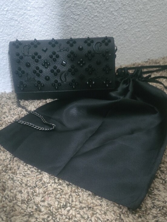 Christian Louboutin Handbags - Christian Louboutin Palmona Black On Black W Gunmetal Chain/Red Interior(GOOD)🖤
